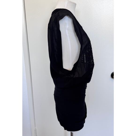 IRO Brady Sheer Silk Mini Dress in Black Size 40 (6 US) - Picture 8 of 8
